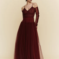 Abito lungo in tulle