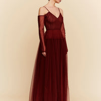 Abito lungo in tulle
