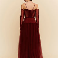 Abito lungo in tulle