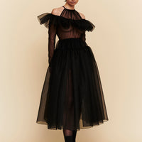 Abito longuette in organza