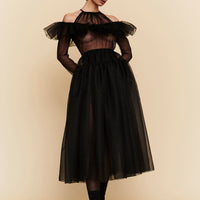 Abito longuette in organza