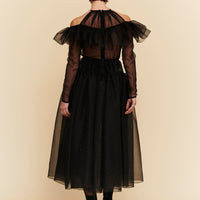 Abito longuette in organza