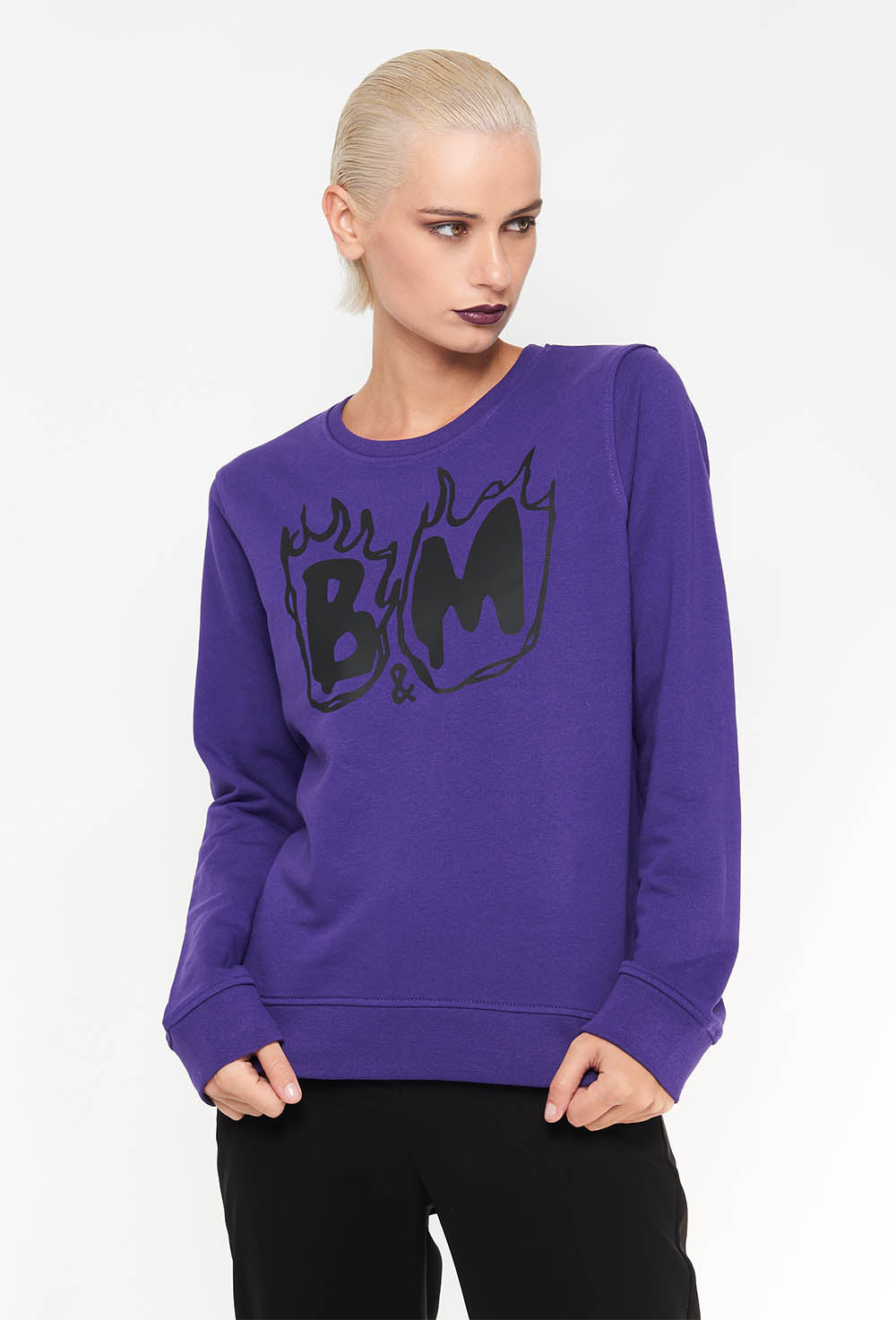 Felpa con stampa disegno logo B&M